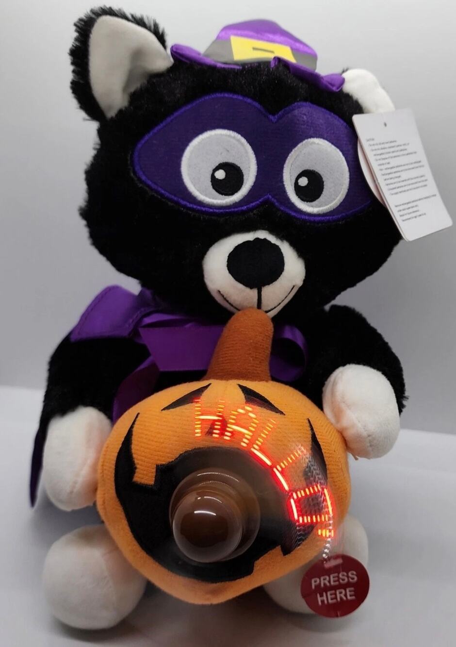 NWT Spooky Village Animated LED Black Cat Sings I Put A Spell On You Plush